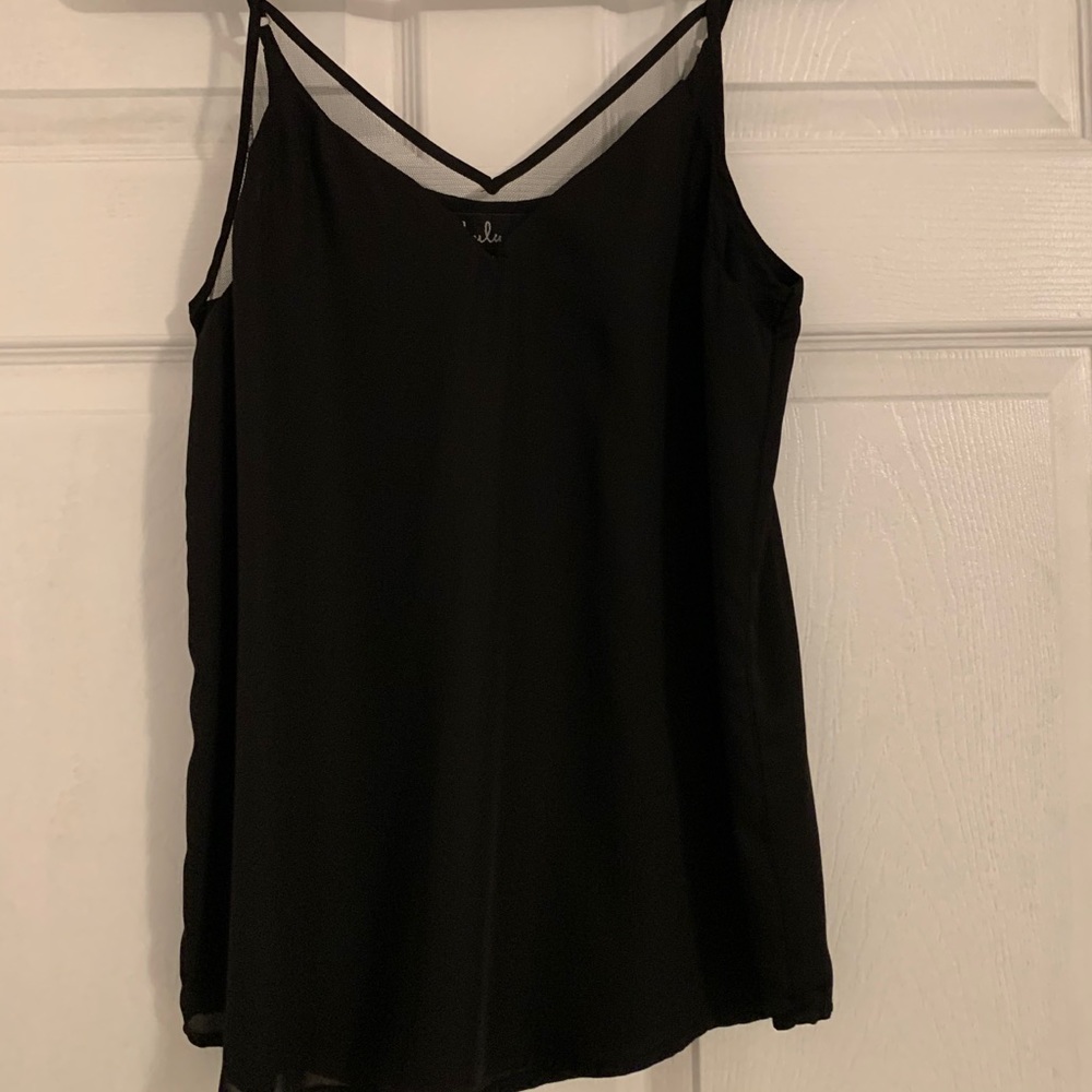 Black Tank with Mesh Trim